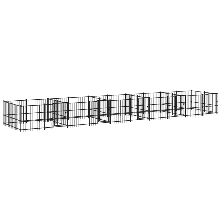 Chenil d'extérieur pour chiens Acier 18,77 m² - 2