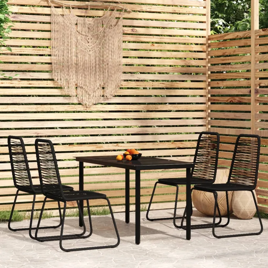 Ensemble à manger de jardin 5 pcs Noir