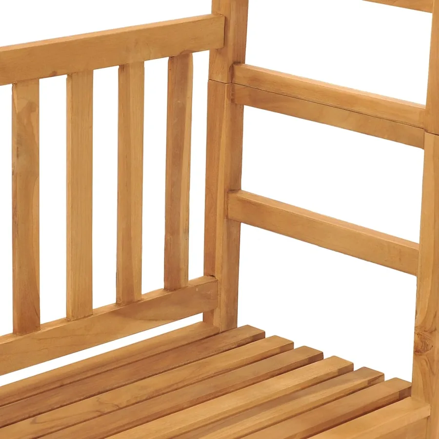 Banc de jardin avec pergola 115 cm bois de teck solide - 5