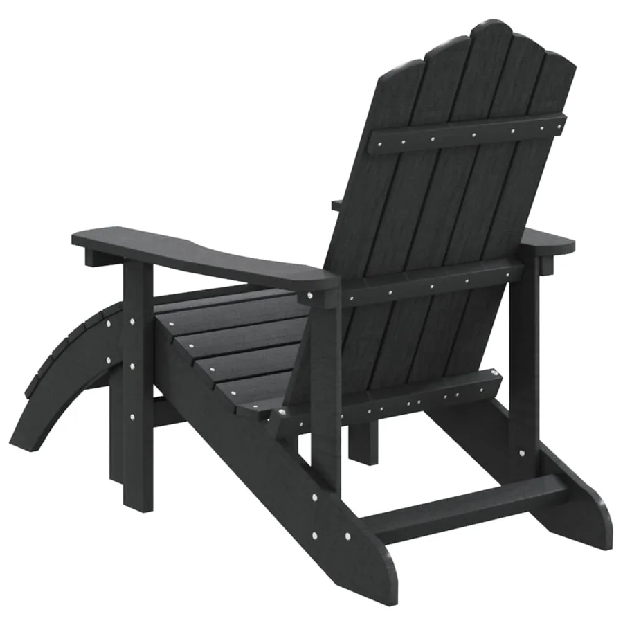 Chaise de jardin Adirondack avec repose-pied PEHD anthracite - 5
