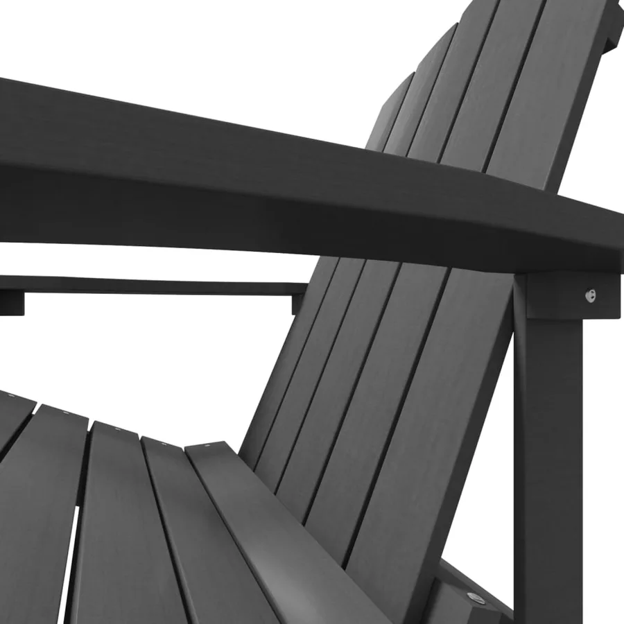 Chaise de jardin Adirondack avec repose-pied PEHD anthracite - 6