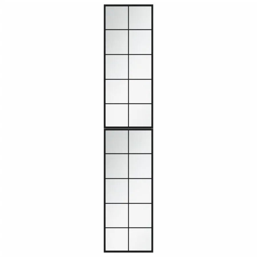 Miroirs muraux 2 pcs noir 100x40 cm métal - 2