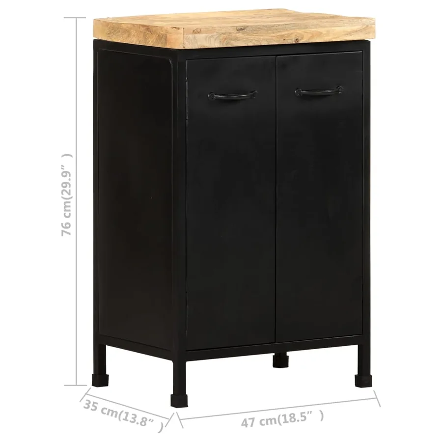 Buffet 47x35x76 cm Bois de manguier brut - 9