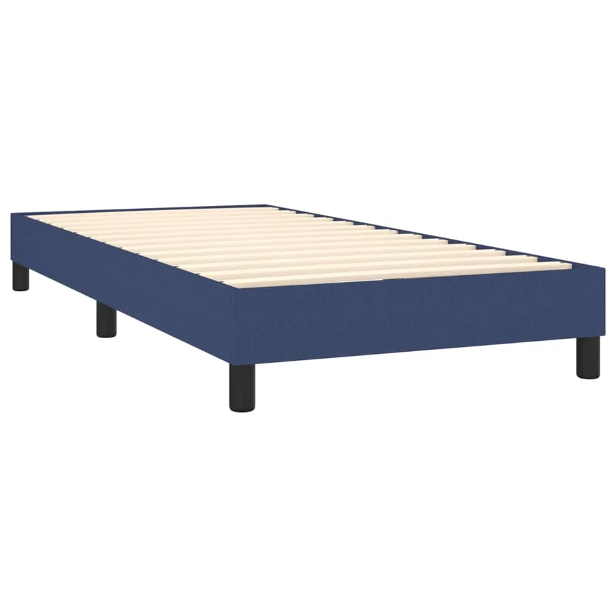 Sommier à lattes de lit avec matelas Bleu 100x200 cm Tissu - 4
