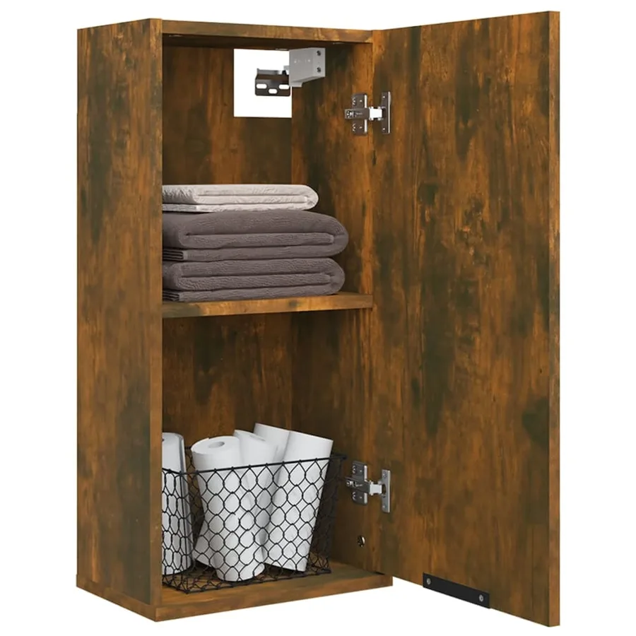 Armoire de salle de bain murale Chêne fumé 32x20x67 cm - 5