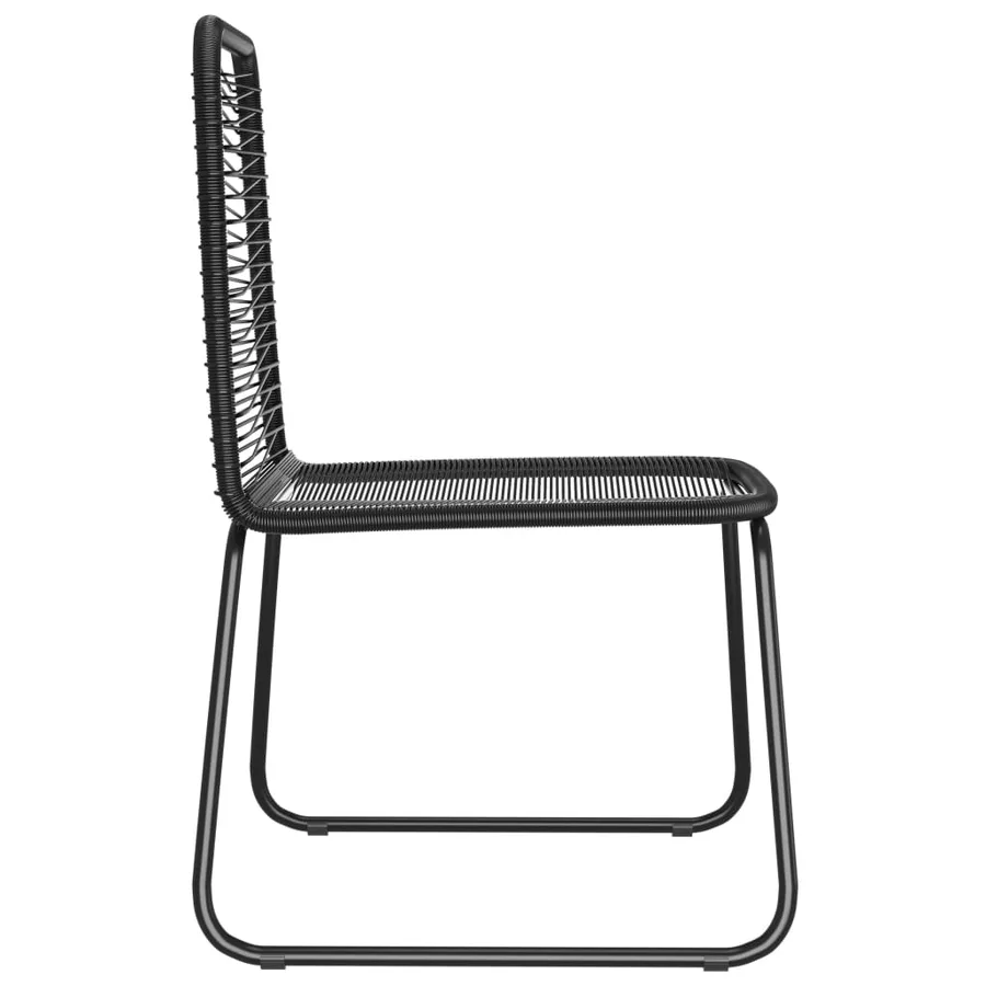 Chaises d'extérieur lot de 4 Résine tressée Noir - 4