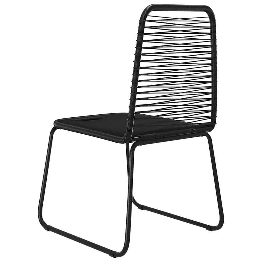 Chaises d'extérieur lot de 4 Résine tressée Noir - 5