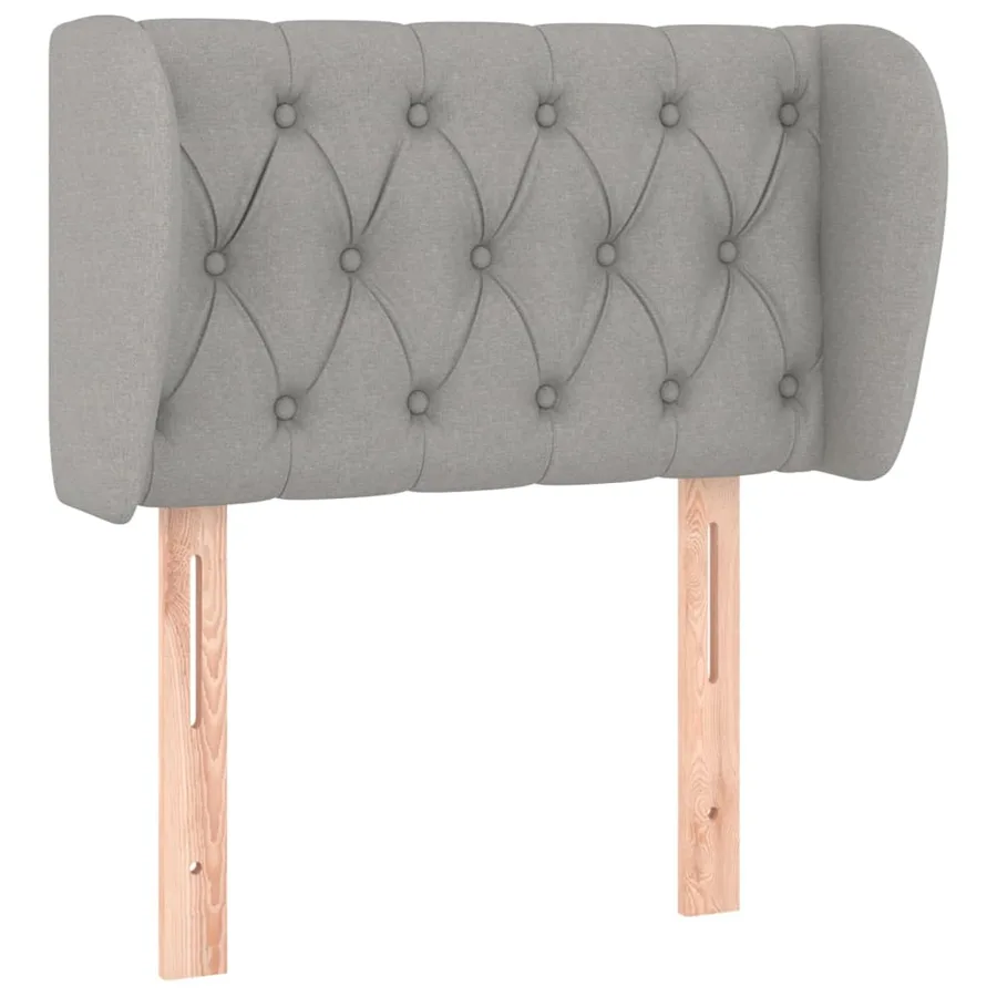 Tête de lit avec oreilles Gris clair 83x23x78/88 cm Tissu - 2