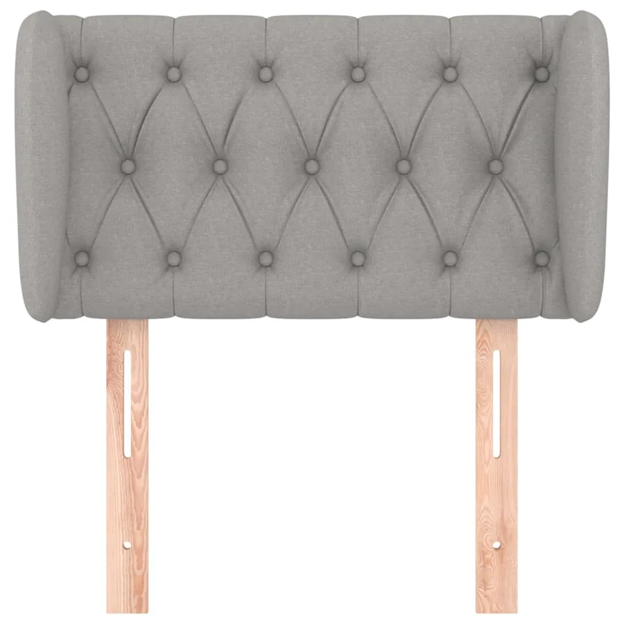 Tête de lit avec oreilles Gris clair 83x23x78/88 cm Tissu - 3