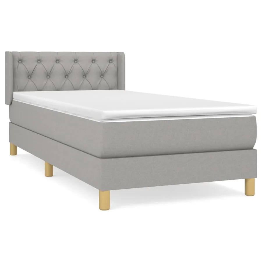 Sommier à lattes de lit avec matelas Gris clair 80x200 cm Tissu - 2