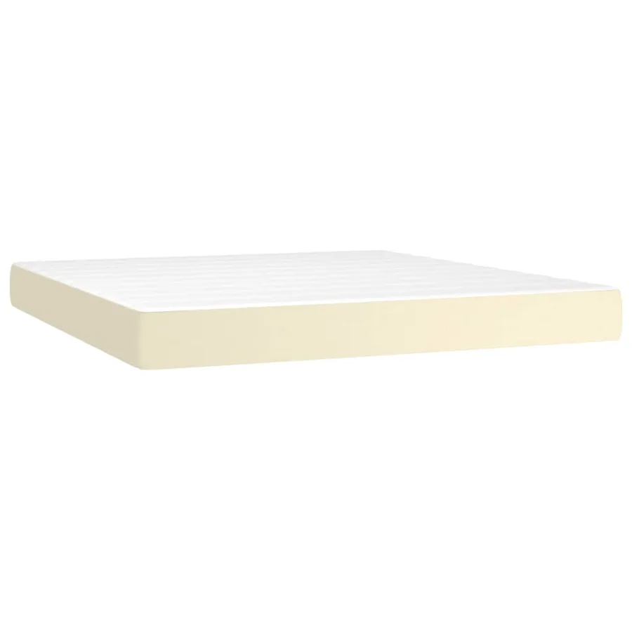 Sommier à lattes de lit avec matelas Crème 180x200cm Similicuir - 5