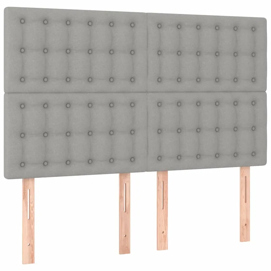 Cadre de lit sans matelas gris clair 140x200 cm tissu - 9