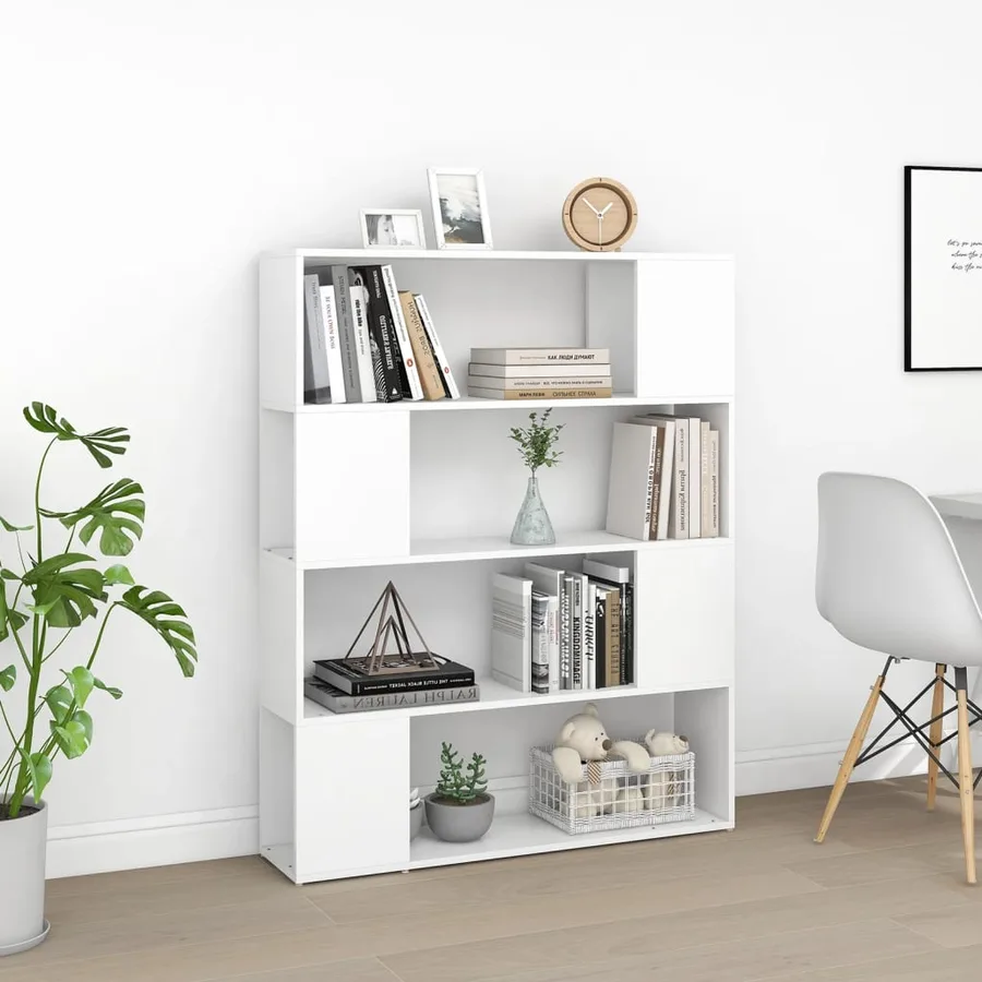 Bibliothèque/Séparateur de pièce Blanc 100x24x124 cm - 3