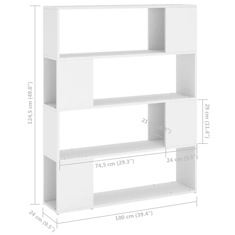 Bibliothèque/Séparateur de pièce Blanc 100x24x124 cm - 7