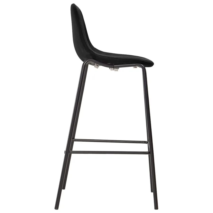 Chaises de bar lot de 4 noir tissu - 4
