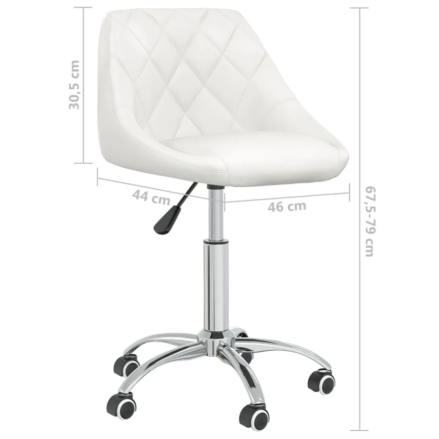 Chaises pivotantes à manger lot de 2 blanc similicuir - 10
