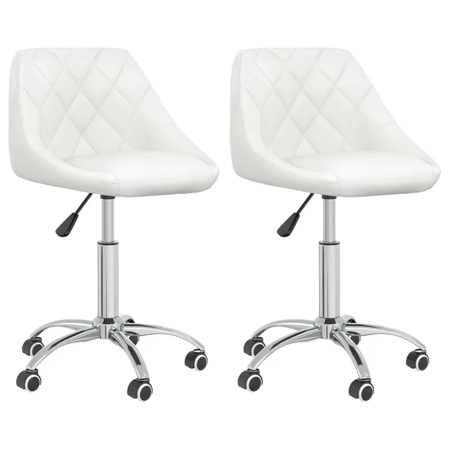Chaises pivotantes à manger lot de 2 blanc similicuir - 2