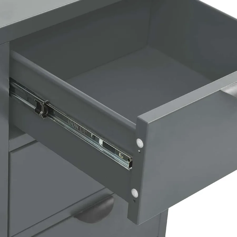 Buffet Anthracite 75x35x70 cm Acier et verre trempé - 7