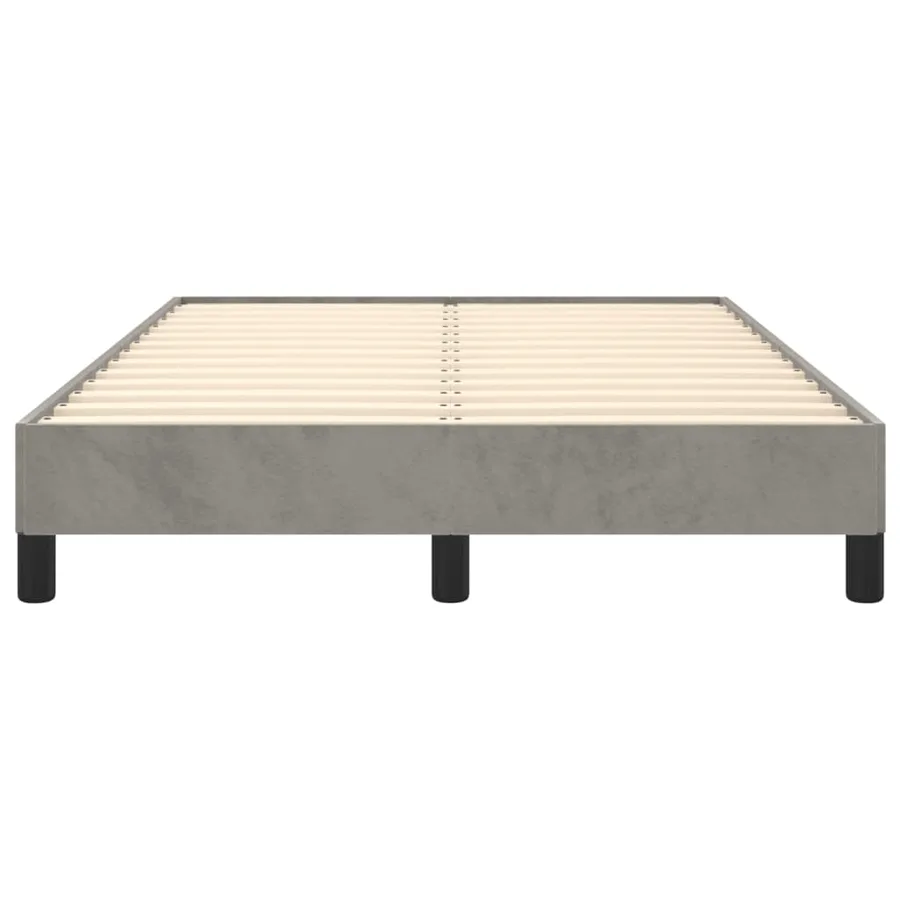 Cadre de lit sans matelas gris clair 120x200 cm velours - 5