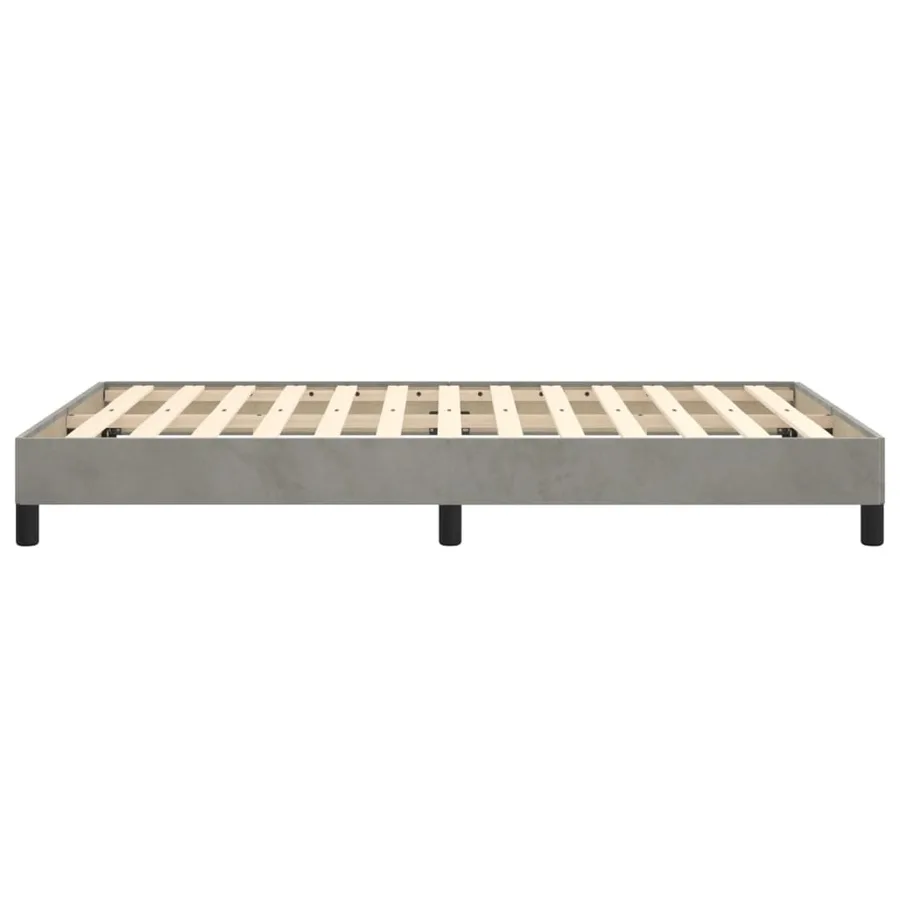 Cadre de lit sans matelas gris clair 120x200 cm velours - 6