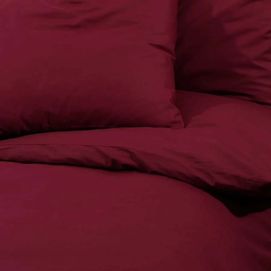Ensemble de housse de couette Bordeaux 200x200 cm Coton - 7