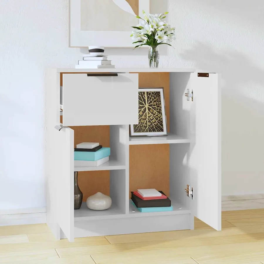 Buffet Blanc 60x30x70 cm Bois d'ingénierie - 3
