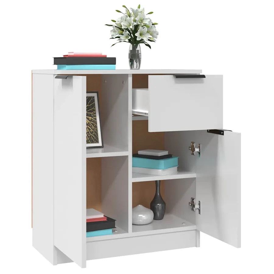 Buffet Blanc 60x30x70 cm Bois d'ingénierie - 5