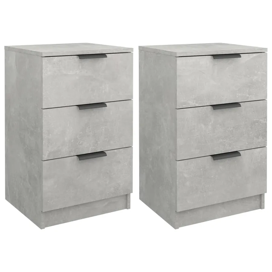 Tables de chevet 2 pcs Gris béton 40x36x65 cm - 2