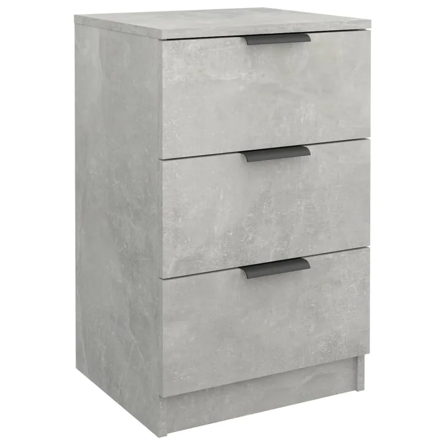 Tables de chevet 2 pcs Gris béton 40x36x65 cm - 4