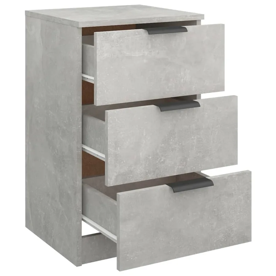 Tables de chevet 2 pcs Gris béton 40x36x65 cm - 6