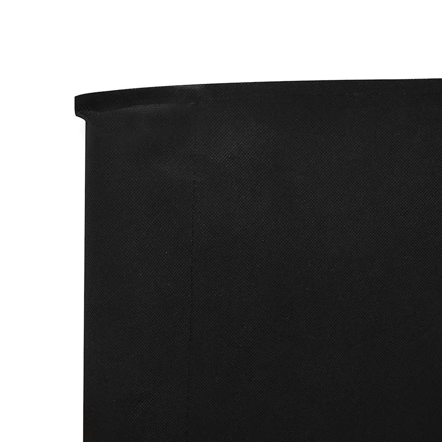 Paravent 6 panneaux Tissu 800 x 80 cm Noir - 4