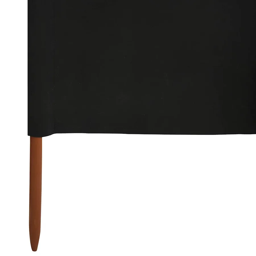 Paravent 6 panneaux Tissu 800 x 80 cm Noir - 5