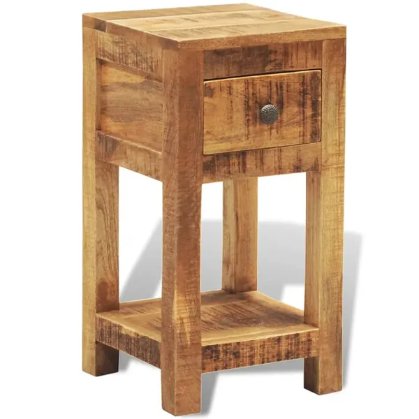 Table de chevet avec 1 tiroir Bois massif de manguier