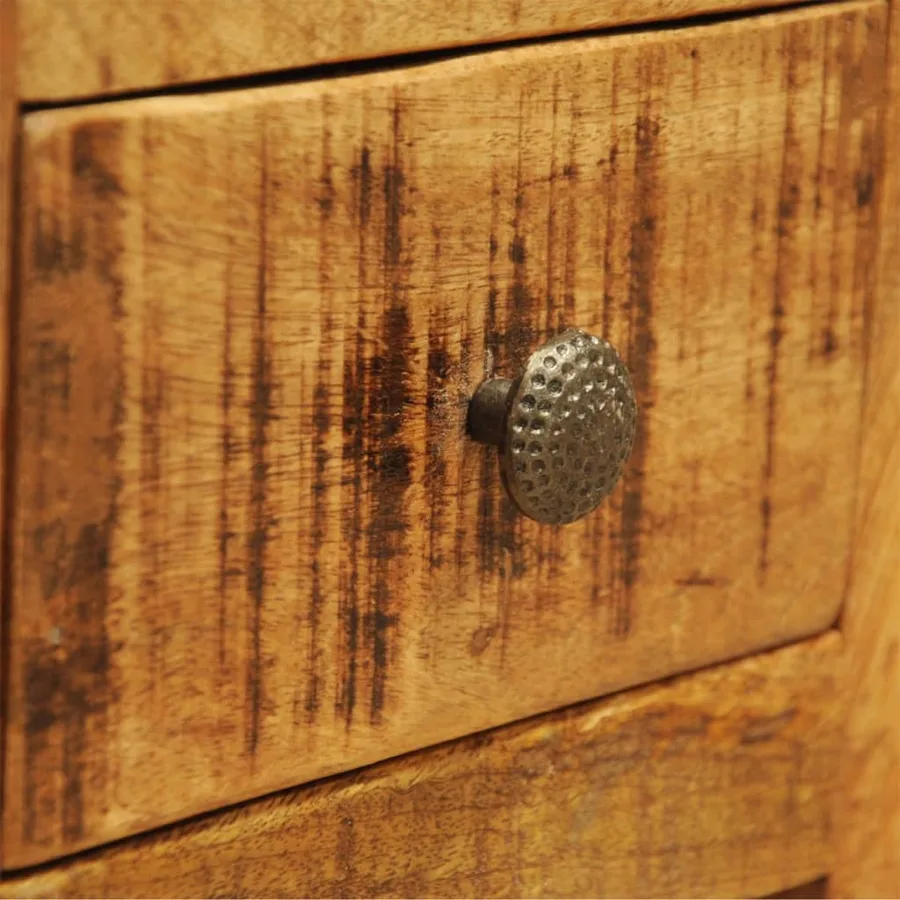 Table de chevet avec 1 tiroir Bois massif de manguier - 9