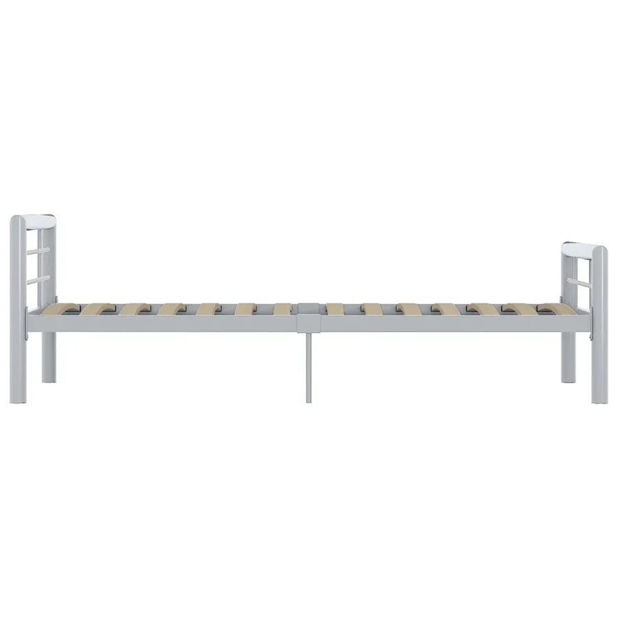 Cadre de lit sans matelas gris et blanc métal 90x200 cm - 4