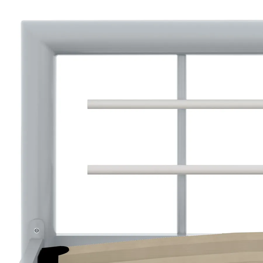 Cadre de lit sans matelas gris et blanc métal 90x200 cm - 5