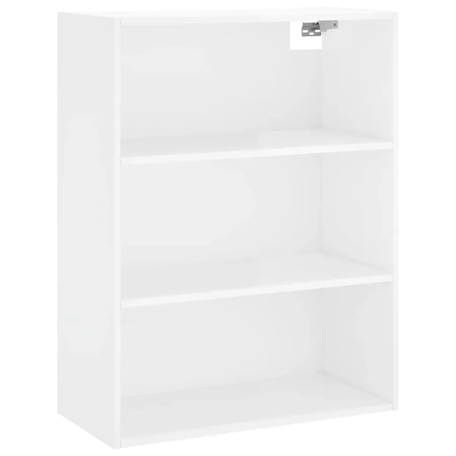 Buffet haut Blanc brillant 69,5x34x180 cm Bois d'ingénierie - 5