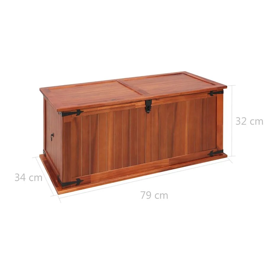 Coffre de rangement 79x34x32 cm Bois d'acacia solide - 14