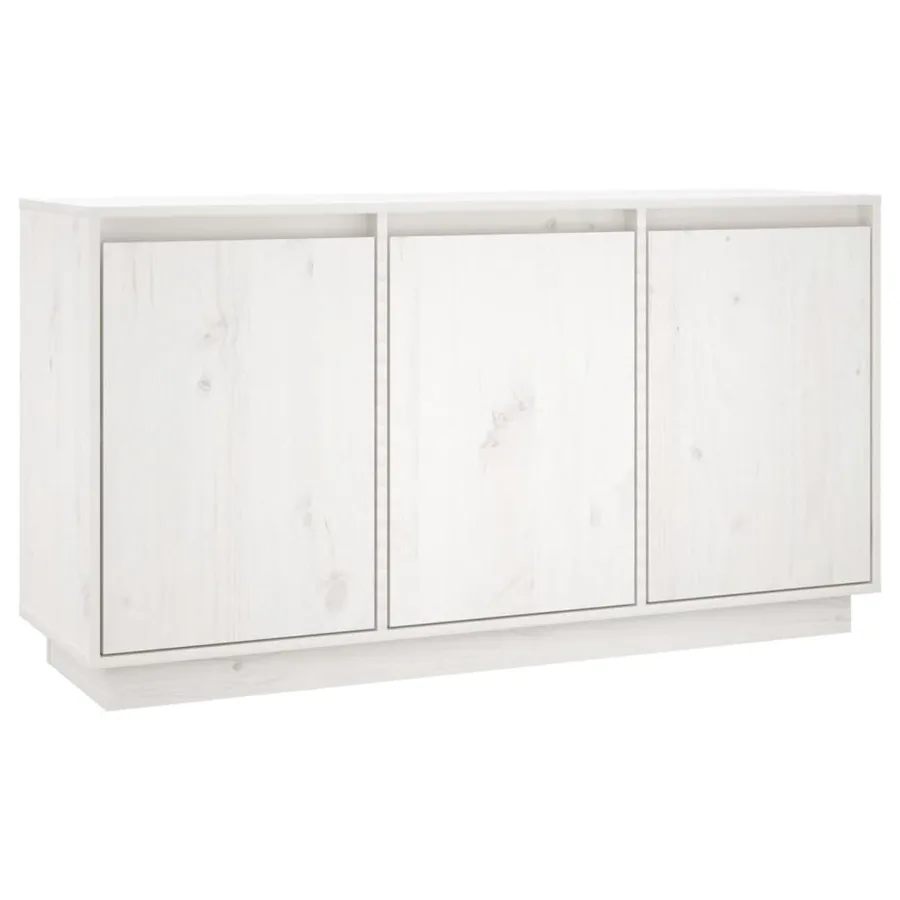 Buffet Blanc 111x34x60 cm Bois massif de pin - 2