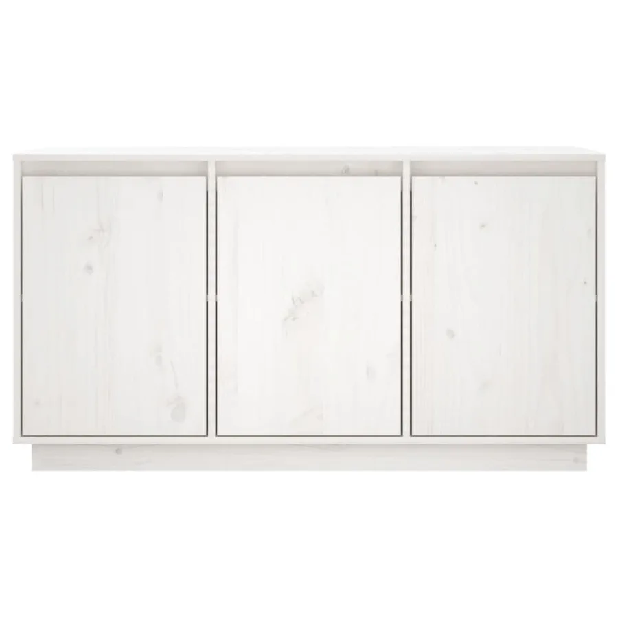 Buffet Blanc 111x34x60 cm Bois massif de pin - 3
