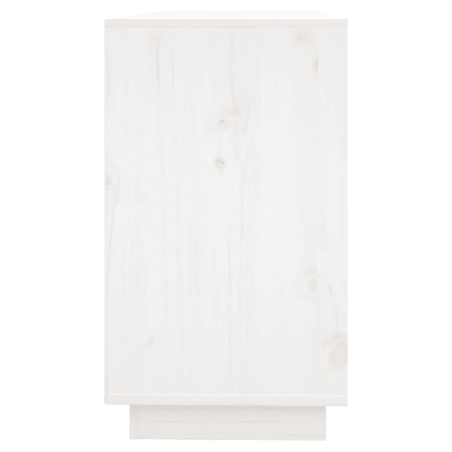 Buffet Blanc 111x34x60 cm Bois massif de pin - 4