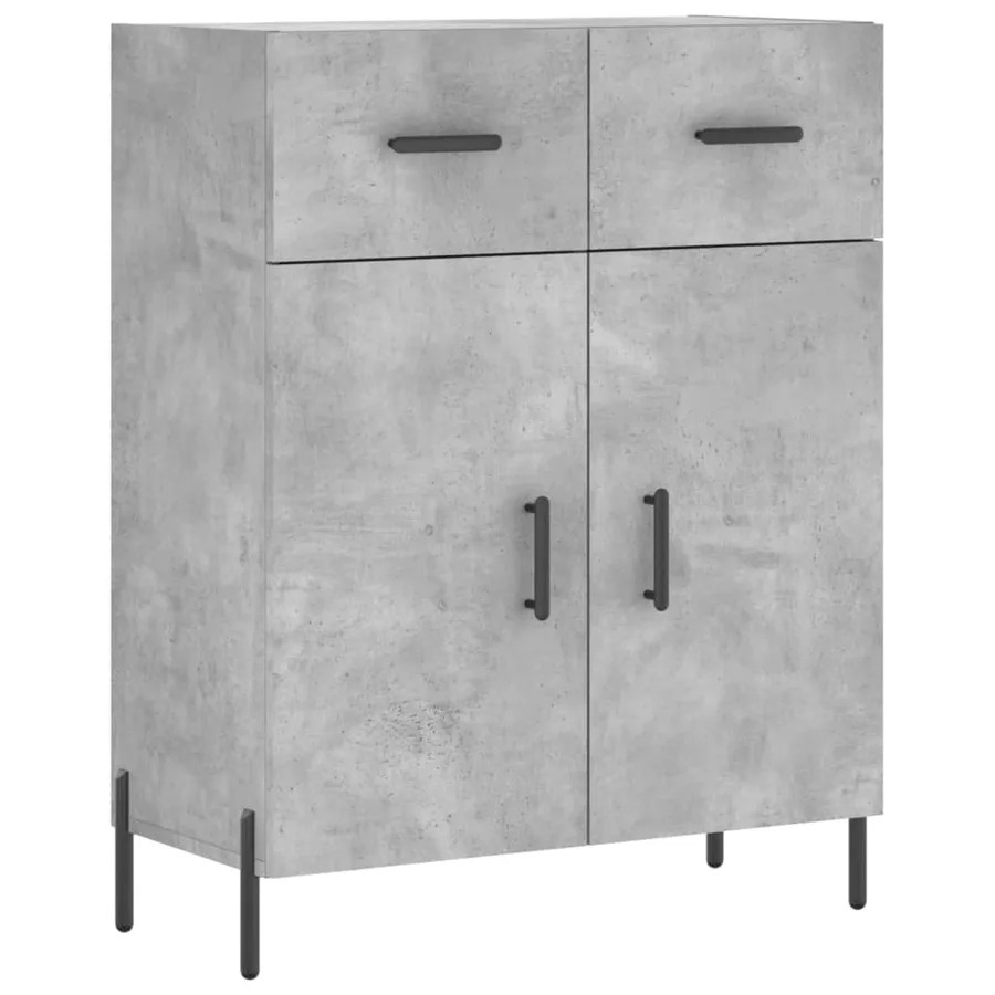 Buffet gris béton 69,5x34x90 cm bois d'ingénierie - 2