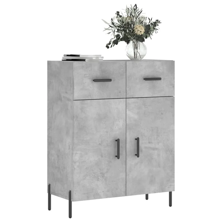Buffet gris béton 69,5x34x90 cm bois d'ingénierie - 3