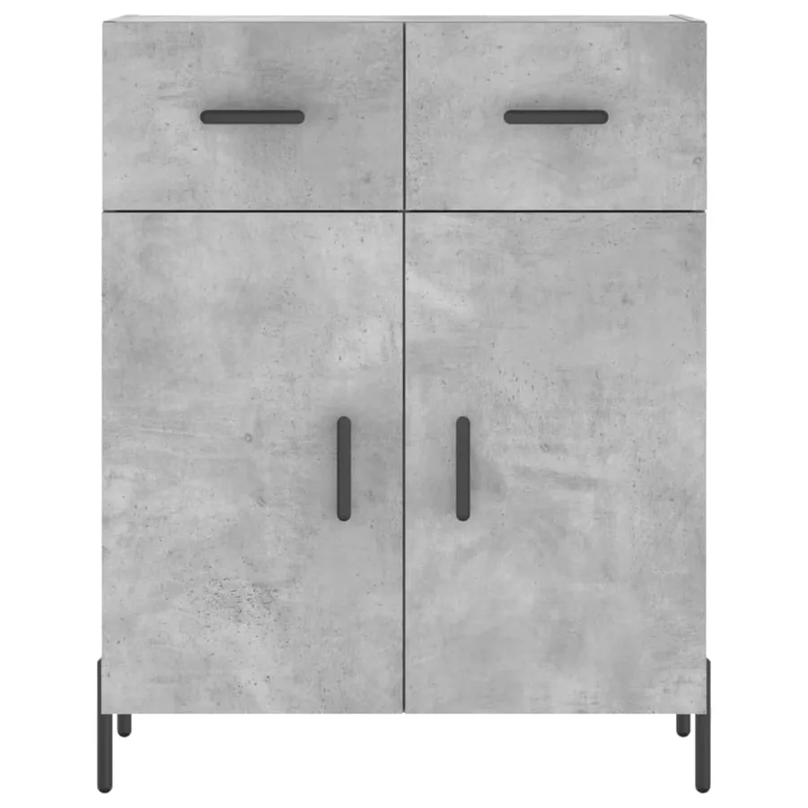 Buffet gris béton 69,5x34x90 cm bois d'ingénierie - 6