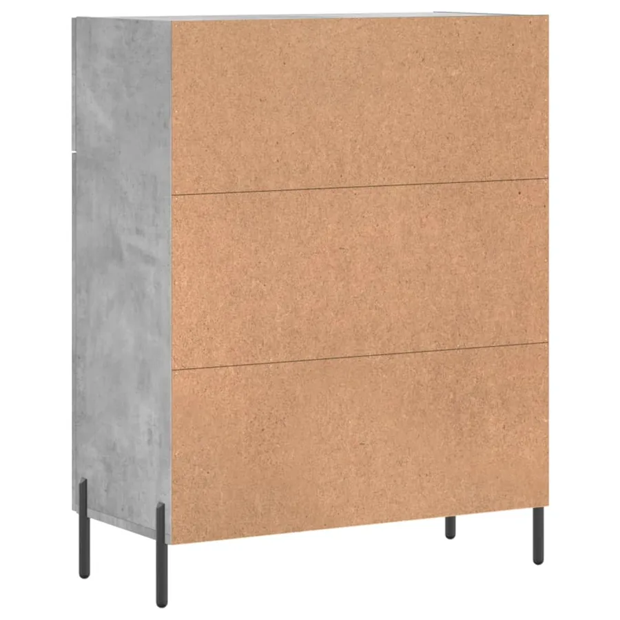 Buffet gris béton 69,5x34x90 cm bois d'ingénierie - 8