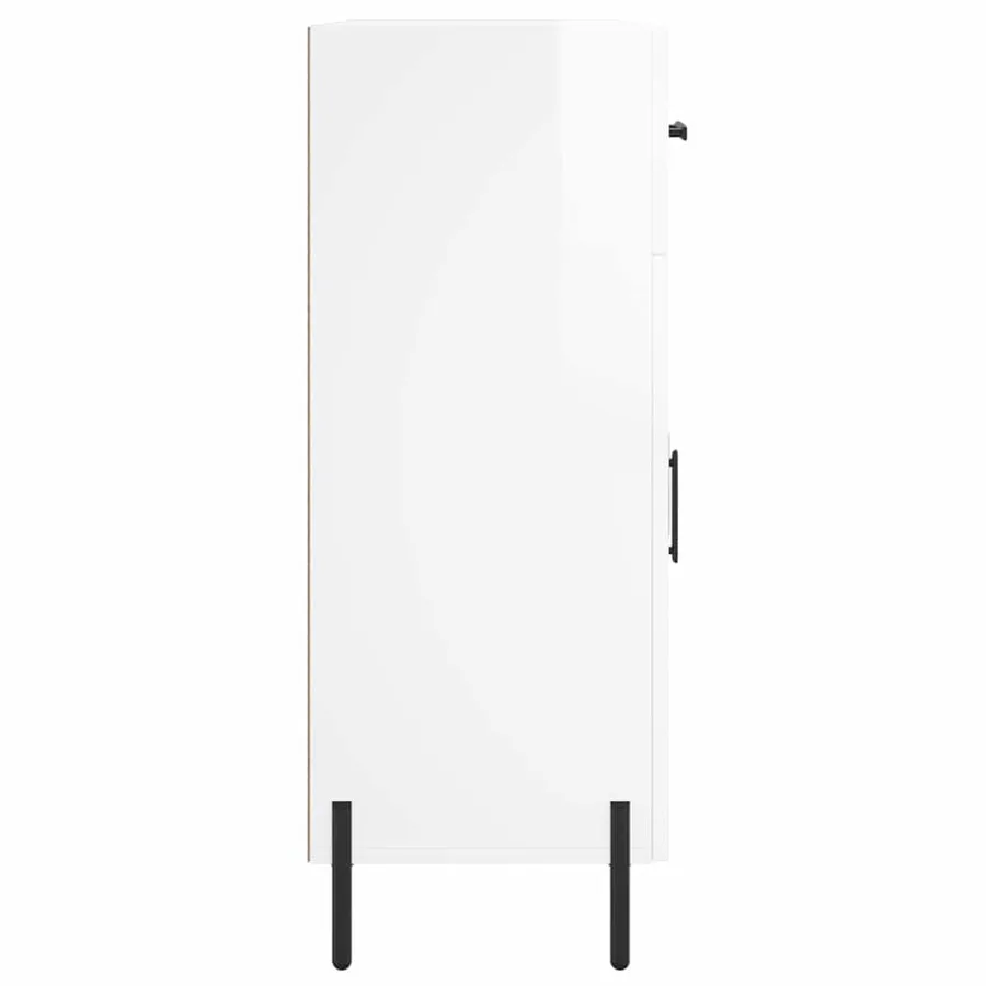 Buffet Blanc brillant 69,5x34x90 cm Bois d'ingénierie - 7