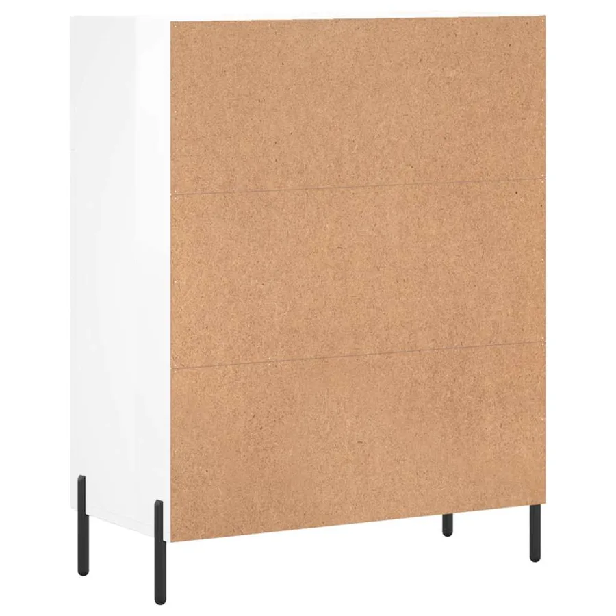 Buffet Blanc brillant 69,5x34x90 cm Bois d'ingénierie - 8
