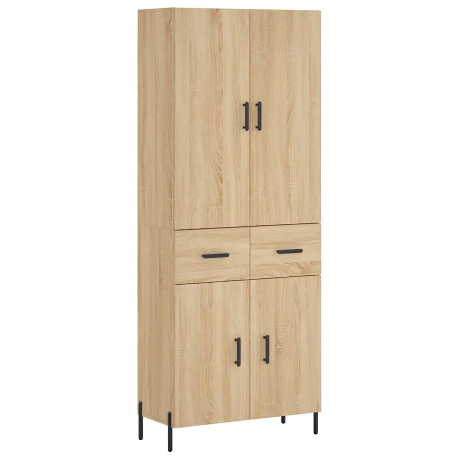 Buffet haut Chêne sonoma 69,5x34x180 cm Bois d'ingénierie - 2