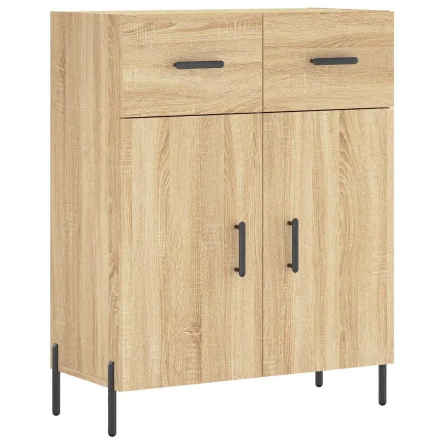 Buffet haut Chêne sonoma 69,5x34x180 cm Bois d'ingénierie - 7