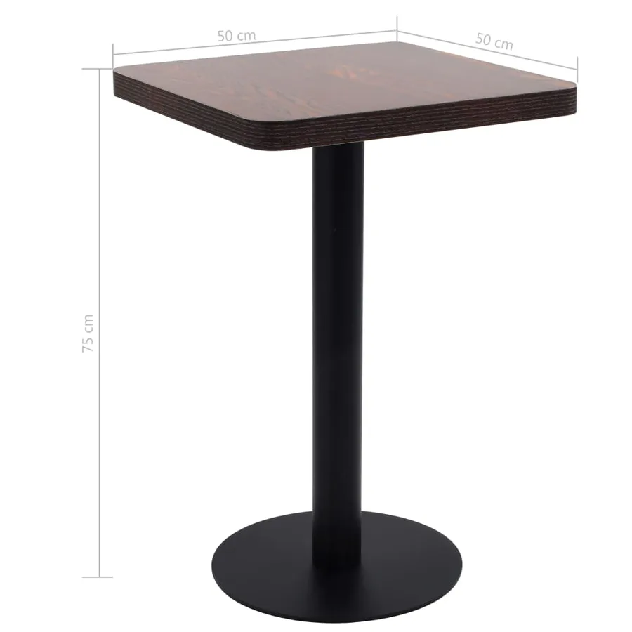 Table de bistro Marron foncé 50x50 cm MDF - 6